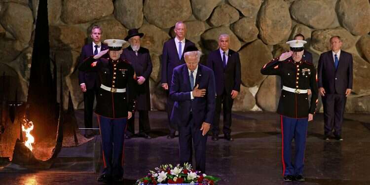 US President Biden visits Yad Vashem Holocaust memorial