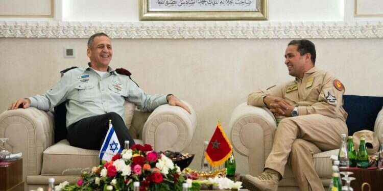 IDF Chief of Staff Lt. Gen. Aviv Kochavi at 'Ben Grier' airbase of the Royal Moroccan Armed Forces on Wednesday, July 21, 2022 On second day of historic visit, IDF chief tours Moroccan airbase