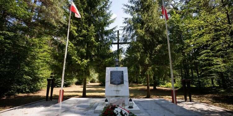 The monument to the victims of the Soldau camp at the memorial located on its former grounds Remains of 8,000 Nazi war victims found in Poland