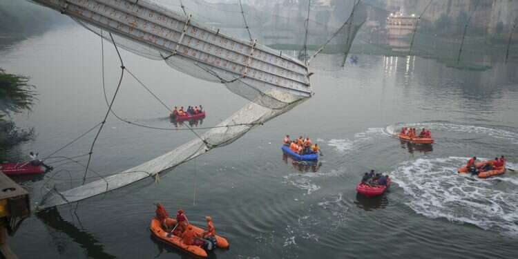 Disaster strikes India as suspension bridge collapse leaves scores dead
