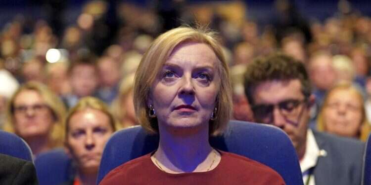 British Prime Minister Liz Truss at the Conservative Party annual conference at the International Convention Centre in Birmingham, England, Oct. 2, 2022 Britain scraps tax cut for wealthy that sparked market turmoil