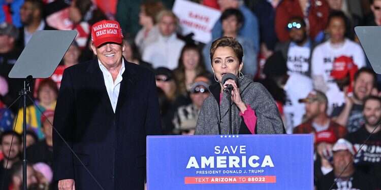 Former US President Donald Trump and Kari Lake, whom Trump is supporting in the Arizona's gubernatorial race US prepares for 'red wave' just days after Israel's electoral drama