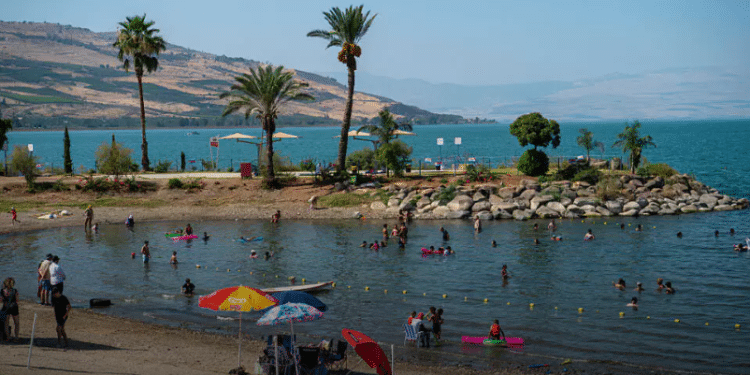 Vacationers at the Sea of Galilee Parasite in Sea of Galilee could affect eyesight, Health Ministry warns