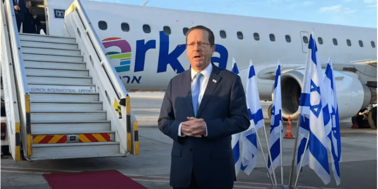 Herzog takes off for historic visit to Bahrain