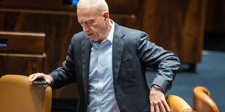 Outgoing Defense Minister Yoav Gallant in February, 2023 Netanyahu fires renegade defense minister as judicial reform moves forward