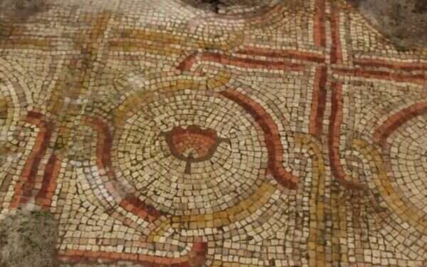 The mosaic floor was once part of an ancient church Ancient floral mosaic floor along Israel National Trail reuncovered after 40 years