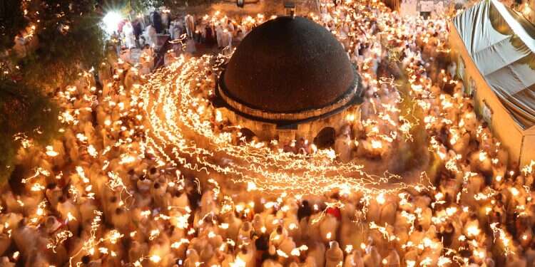 Faithful Christians gather in Jerusalem for 'Holy Fire' celebration