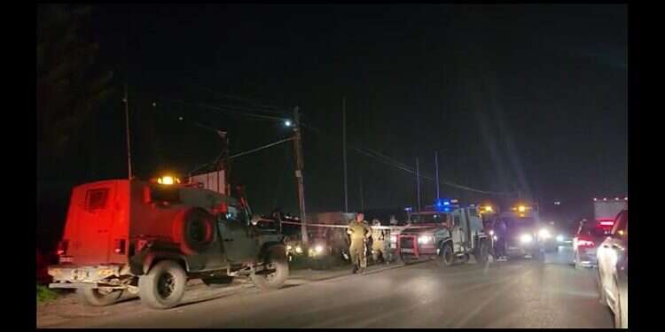 The site of the attack on Saturday April 1, 2023 3 Israelis wounded in car-ramming attack in Judea and Samaria