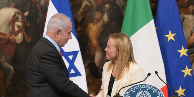 Prime Minister Benjamin Netanyahu and Italy's Prime Minister Giorgia Meloni, Italy, March 10, 2023 Will closer ties with Italy lead to embassy move?