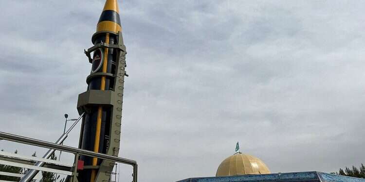 A new surface-to-surface ballistic missile called Khaibar unveiled in Tehran, May 25, 2023 Iran says it has successfully launched upgraded ballistic missile
