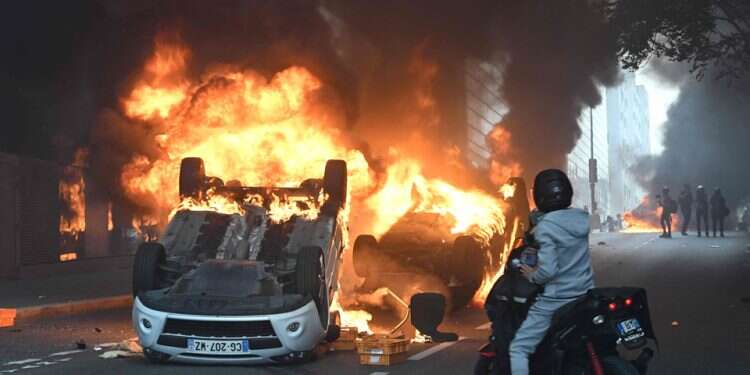 Cars burn in France on June 29, 2023 From Paris to Jenin