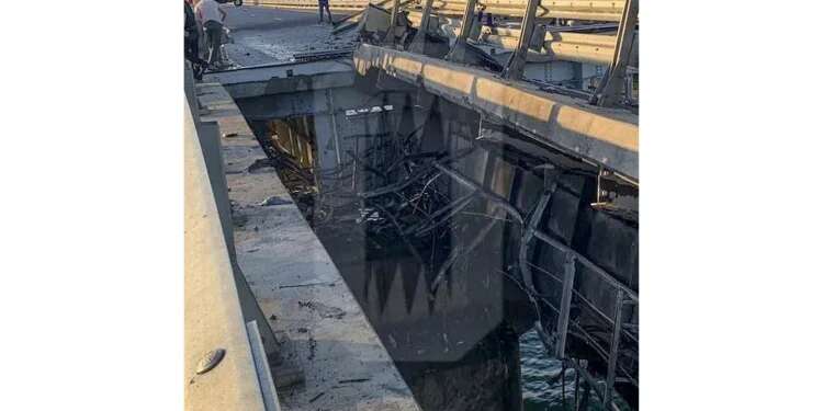 Traffic on key bridge from Crimea to Russia's mainland halted after attack that kills 2