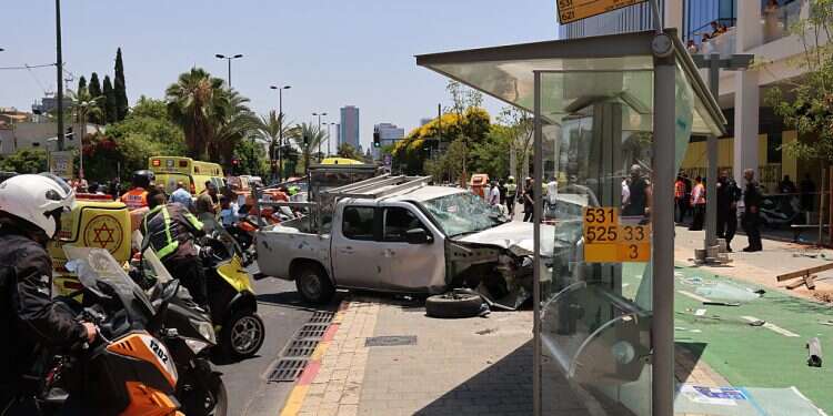 Multiple injured after terrorist runs over, stabs Tel Aviv crowd