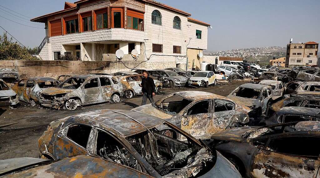 Cars burnt in an attack by Israeli settlers on February 27, 2023 Exclusive: Figures show surge in Jewish terrorism in 2023