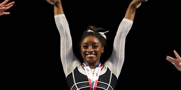 Simone Biles makes gymnastics comeback to Noa Kirel's 'Unicorn'