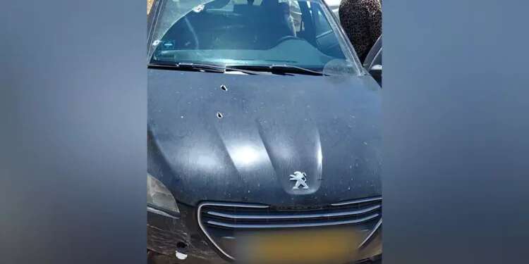 The drive-by shooting attack at the Hamra Junction in Judea and Samaria Israeli woman lightly injured in drive-by shooting in Jordan Valley