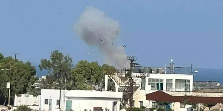 A drone is seen in the sky above southern Gaza Iron Dome downs Gaza drone for 2nd consecutive day