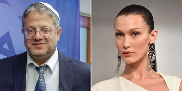 National Security Minister Itamar Ben-Gvir and Bella Hadid PM defends Ben-Gvir as hasbara officials lament boost to BDS