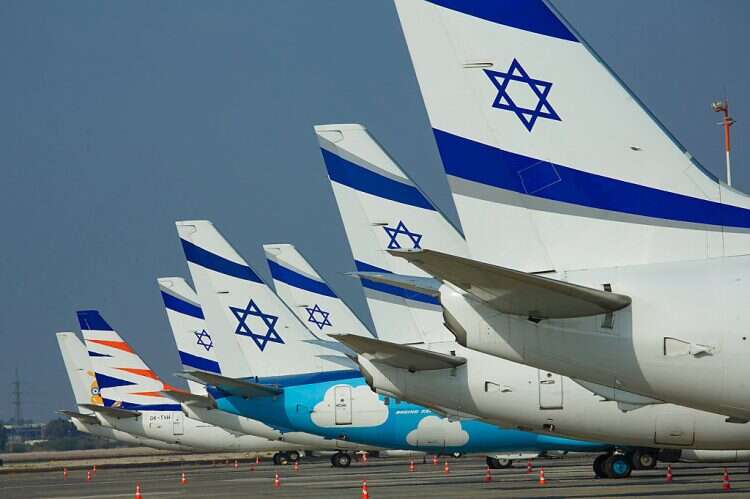 El Al airplanes at Ben-Gurion International Airport