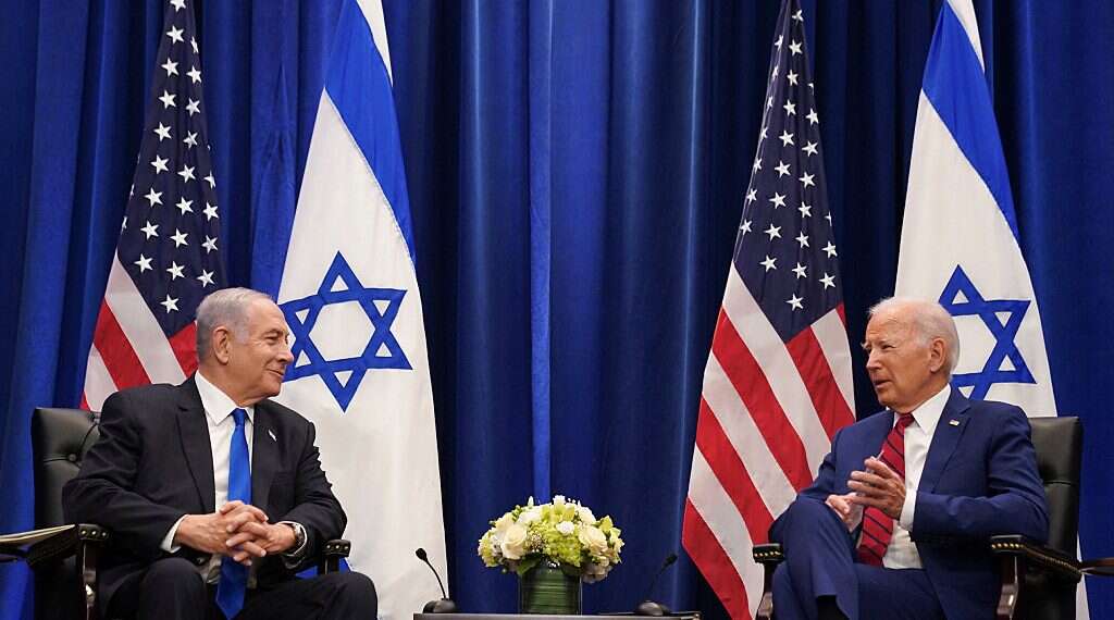 US President Joe Biden holds a bilateral meeting with Israeli Prime Minister Benjamin Netanyahu on the sidelines of the 78th U
UN General Assembly in New York City, U.S., September 20, 2023 Israeli, Saudi officials say US hampering normalization with focus on Palestinians