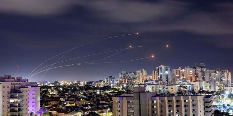Israel's Iron Dome anti-missile system intercepts rockets launched from the Gaza Strip, as seen from Ashkelon, southern Israel, Oct. 15, 2023 When are rockets most likely to strike? Expert offers insight on siren analysis