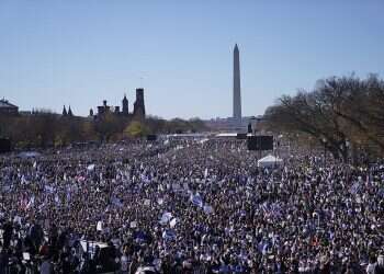 'We will rise again and we will rebuild': Hundreds of thousands descend on National Mall to support Israel