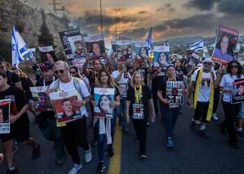 Families of captives, thousands of supporters arrive in Jerusalem after marching days