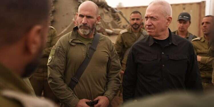 Dan Goldfus with Defense Minister Yoav Gallant Head of elite IDF unit to be disciplined over harsh words for Israel's political class