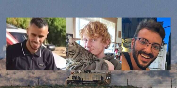 From left to right: Samar Fouad Talalka, Yotam Haim, and Alon Shamriz 'Please help us': Recording of 3 hostages' pleas for help revealed