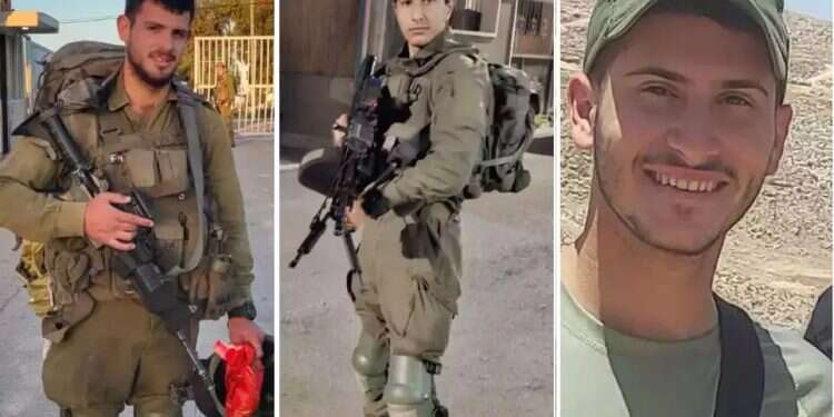 From left to right: Staff Sgt. Eliya Hilel and Staff Sgt. Diego Shvisha Harsaj, who were killed in the ramming attack, and Staff Sgt. Yedidya Azugi, who was killed in Gaza 2 soldiers killed in Samaria ramming attack; 1 KIA in Rafah fighting