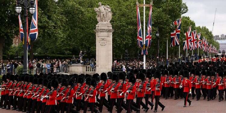 Guardsmen march during the Major General's Review rehearsal for Trooping the Colour, in honour of the official birthday of King Charles, in London, Britain, on June 1, 2024 King Charles bans son, daughter-in-law from birthday parade again