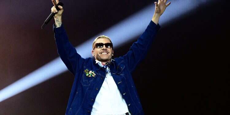 US rapper Benjamin Hammond Haggerty, aka Macklemore, performs during the Colours of Ostrava music festival in Ostrava, Czech Republic, on July 20, 2023 Macklemore echoes Hamas; he shows West's ignorance