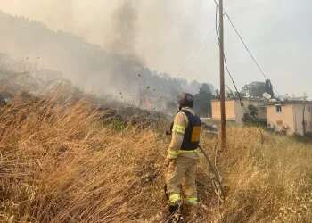 Firefighters respond to blaze following Hezbollah rockets