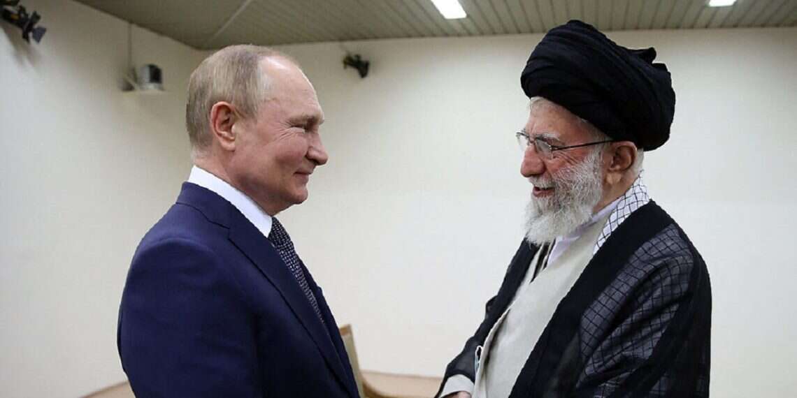 Iranian Supreme Leader Ayatollah Ali Khamenei (R) receiving Russian President Vladimir Putin in Tehran, Iran, July 19, 2022. 'A massive cyberattack can disrupt all of Israel'