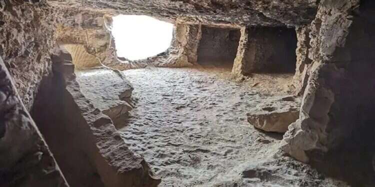 An interior view of one of the tombs