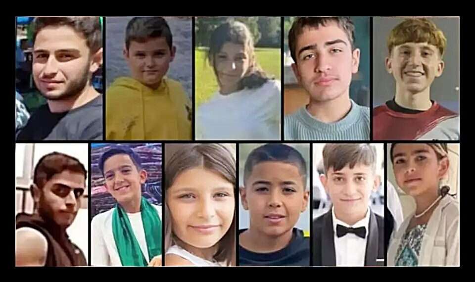 12 children and teenagers killed from Hezbollah rocket hit on soccer field