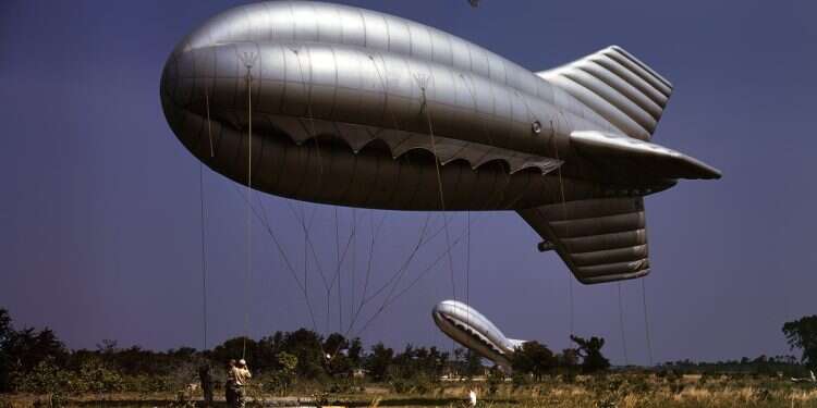 US Marine Corps barrage balloon