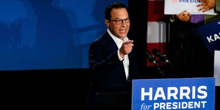 Pennsylvania Governor Josh Shapiro speaks during a campaign rally for Vice President Kamala Harris on July 29, 2024 in Ambler, Pennsylvania 'No Genocide Josh': Critics against Shapiro for VP focus on Israel
