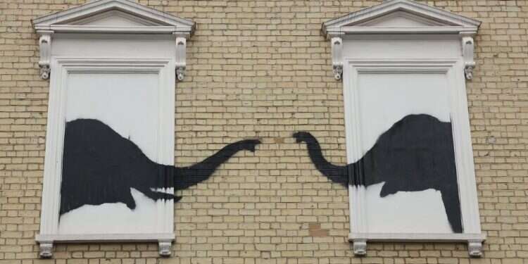 Banksy created a series of animal-themed murals across London Banksy created a series of animal-themed murals across London