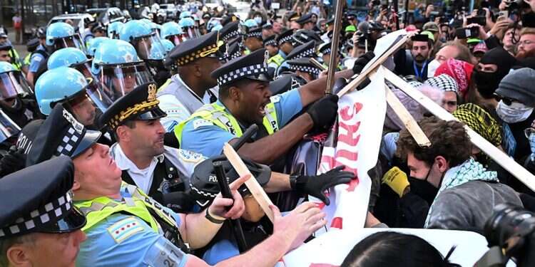 Outrage after video shows man waving Nazi flag near DNC