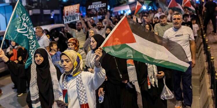 Violence and smoke bombs: Pro-Palestinian protesters storm Kamala Harris NY event