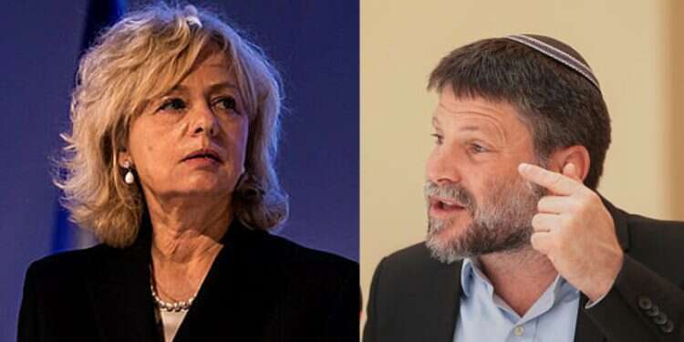 A composite image of Attorney General Gali Baharav-Miara and Finance Minister Bezalel Smotrich Finance minister defies legal counsel, vows to maintain Haredi daycare subsidies