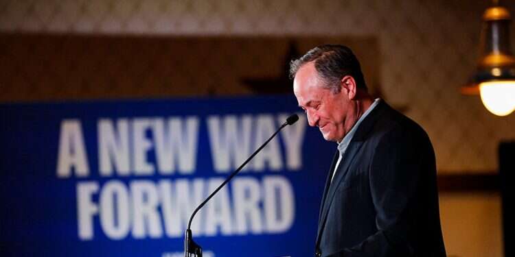 Doug Emhoff, second gentleman of US, speaks to supporters for his wife, Democratic presidential nominee and Vice President Kamala Harris, in The Villages, Florida, September 13, 2024 White House may see its first mezuzah if Harris wins