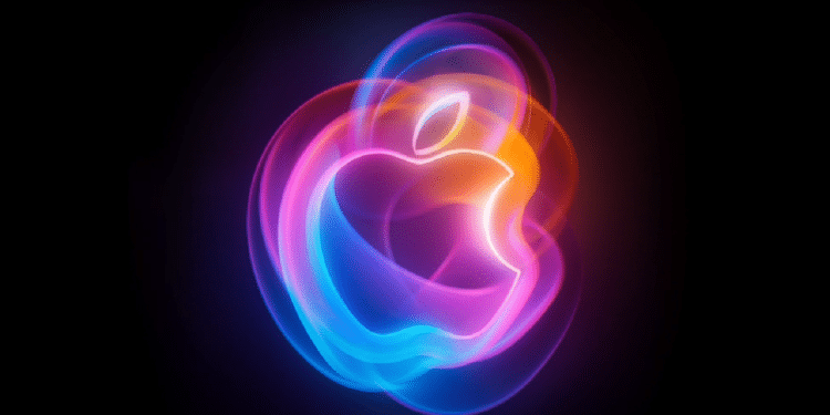 The Apple logo enveloped in a vibrant halo ahead of the iPhone 16 lauch event 'It's Glowtime': Apple rolls out iPhone 16