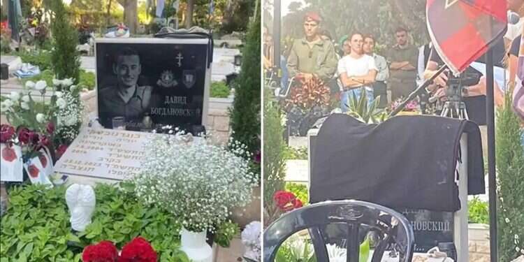 Staff Sergeant David Bogdanovsky's grave had been covered with a black cloth, obscuring a cross on the tombstone, during a funeral for a Jewish soldier who was being buried beside him Mother of fallen Christian soldier expresses 'profound disappointment' over concealed grave