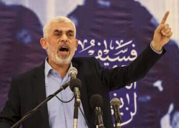Head of the political wing of the Palestinian Hamas movement in the Gaza Strip Yahya Sinwar speaks during a meeting in Gaza City on April 30, 2022 Yahya Sinwar: The released terrorist who became the mastermind of Oct. 7