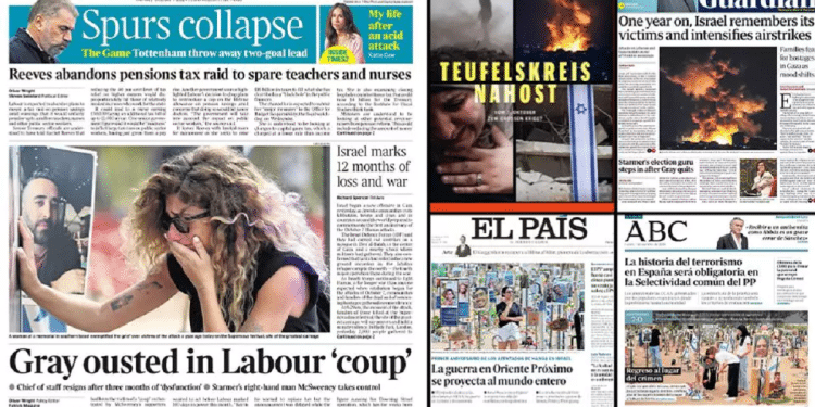 Global media commemorates somber anniversary of Oct. 7