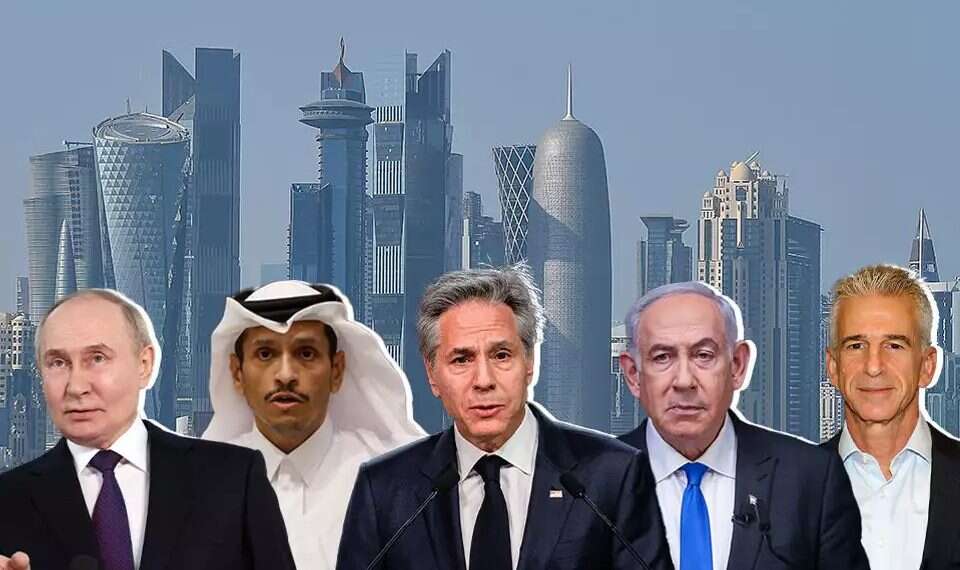 Negotiation talks will resume in Doha, with Putin involved in the discussions. Photo: AFP, Reuters, GettyImages, Gideon Markovich Mossad Chief to travel to Qatar, renew hostage negotiation talks