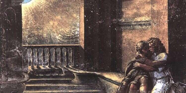 Isaac and Rebecca Spied Upon by Abimelech (fresco, 1519) by Raphael (1483–1520)
'For you have become mightier than us'