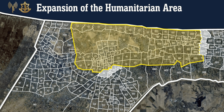 The expansion of the humanitarian area in Gaza | Screenshot: IDF Spokesperson's Unit Israel to expand Gaza aid zones as US deadline nears